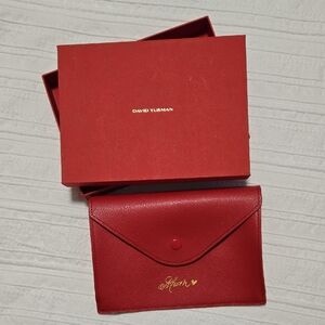 David Yurman Crimson Leather Envelope Clutch